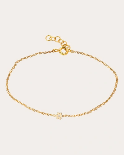 Zoe Lev 14k Yellow Gold Diamond Flower Chain Link Bracelet