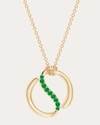 NATORI WOMEN'S TSAVORITE YIN-YANG SHANGRI-LA KNOT PENDANT NECKLACE