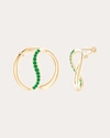 NATORI WOMEN'S TSAVORITE YIN-YANG SHANGRI-LA STUD EARRINGS