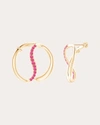 Natori Women's Shangri-la 14k Gold Pink Sapphire Yin-yang Earrings In Pink