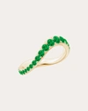 NATORI WOMEN'S TSAVORITE BRUSH STROKE SHANGRI-LA ETERNITY RING