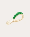 NATORI WOMEN'S TSAVORITE BRUSH STROKE SHANGRI-LA HALF-ETERNITY RING