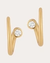 CARELLE WOMEN'S DIAMOND WHIRL MINI HOOP EARRINGS
