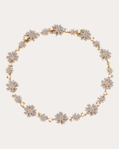 Anabela Chan 18k Yellow Gold Vermeil Daisy Diamond Choker Necklace In Silver