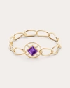 NATORI WOMEN'S AMETHYST & DIAMOND BAR INFINITY CIRCLE BRACELET