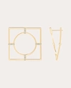 Natori Women's Bar 14k Gold Diamond Square Hoop Earrings In Gold