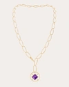 NATORI WOMEN'S AMETHYST & DIAMOND BAR INFINITY CIRCLE LARIAT NECKLACE