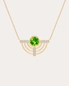 Natori Women's Bar 14k Gold Peridot And Diamond Pendant Necklace In Gold