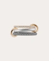 Spinelli Kilcollin Women's Scorpio 18k Gold Sterling Silver And Multi-diamond Linked Rings In Silver