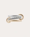Spinelli Kilcollin Women's Taurus 18k Gold Sterling Silver And Diamond Linked Rings In Silver