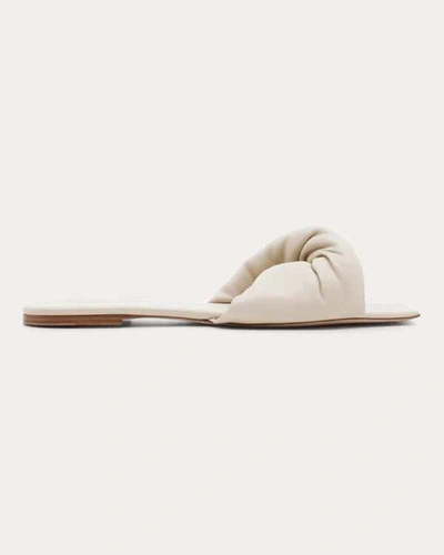 Studio Amelia Twisted Leather Sandals In White