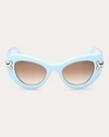 Pucci Women's Cat-eye Porcelain Blue And Brown Gradient Acetate Sunglasses In Blue