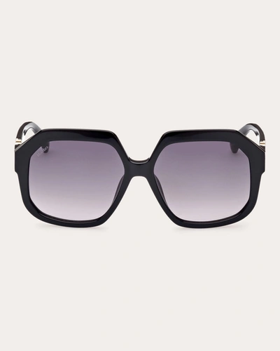 Max Mara Monogram Round Acetate Sunglasses In Black