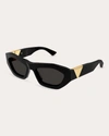 BOTTEGA VENETA WOMEN'S BLACK GEOMETRIC SUNGLASSES