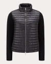 Moncler Contrasting-sleeve Padded Jacket In Black