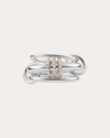 Spinelli Kilcollin Women's Gemini 18k Two-tone Gold Sterling Silver And Diamond Pavé Linked Rings 18k Gold In Silver