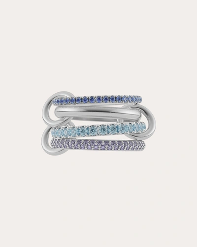 SPINELLI KILCOLLIN WOMEN'S IRIS STERLING SILVER AND MULTI-STONE LINKED RINGS