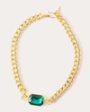 SHORT & SUITE WOMEN'S GREEN SWAROVSKI STONE EXTRA CHUNKY CHOKER NECKLACE