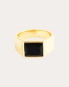 SHORT & SUITE WOMEN'S BLACK SWAROVSKI STONE SQUARE RING