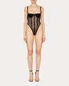 Laquan Smith Women's Lace Bustier Bodysuit In Black