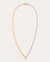 YVONNE LÉON WOMEN'S LARGE PEAR DIAMOND TWO-TONE SOLITAIRE NECKLACE