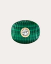 Yvonne Léon Gaufrette Bico Ob Signet Ring In Green
