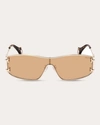 Emilio Pucci Shield Sunglasses In Gold