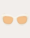Pucci Women's White & Amber Brown Geometric Sunglasses In White/amber