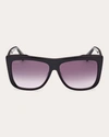 MAX MARA WOMEN'S SHINY BLACK & VIOLET GRADIENT LEE SQUARE SUNGLASSES