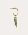 Ara Vartanian Women's Emerald Bone Single Earring 18k Gold In Green
