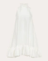 Azeeza Alcott Ruffled Silk Minidress In White