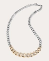 SHERYL LOWE WOMEN'S TWO-TONE PAVÉ DIAMOND TAPERED LINK CURB CHAIN NECKLACE