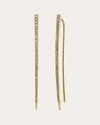 SHERYL LOWE WOMEN'S GOLD SPIKE PAVÉ DIAMOND THREADER EARRINGS