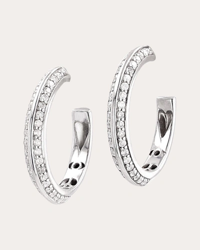 Sheryl Lowe Women's Sterling Silver & 0.6 Tcw Diamond Knife-edge Hoop Earrings