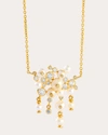SYNA JEWELS WOMEN'S DIAMOND & PEARL COSMIC CLUSTER NECKLACE