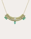 Type Jewelry Women's Emerald Type Stack Necklace In White Sapphire/emerald