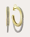 Type Jewelry 14k Yellow Gold Tube Drip Hoop Earrings With Diamonds In Gold