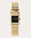 BREDA WOMEN'S BLACK & 18K GOLD-PLATED REVEL BRACELET WATCH