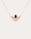 Maison Tjoeng Women's Azteca 18k Gold Lapis Lazuli And Diamond Pendant Necklace In Gold