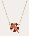Aliita Flotadora 9k Yellow Enamel Necklace In Burgundy/bubblegum Pink