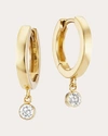 THE GILD WOMEN'S DIAMOND DANGLE HUGGIE HOOP EARRINGS