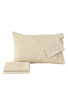Woven & Weft Stripe Microfiber Sheet Set In Light Taupe