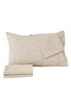 Woven & Weft Stripe Microfiber Sheet Set In Taupe