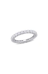 Delmar 10k White Gold Created Moissanite Infinity Band Ring In White