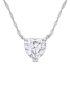 Delmar Heart Shape Lab Created Moissanite Pendant Necklace In White