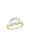 Delmar Emerald Cut Lab Created Moissanite Ring In Gold