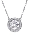 Delmar Lab Created Moissanite Pendant Necklace In White