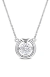 Delmar Lab Created Moissanite Pendant Necklace In White