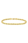 Delmar 14k Yellow Gold Rope Chain Bracelet In Gold