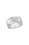 Delmar Diamond Ring In Silver